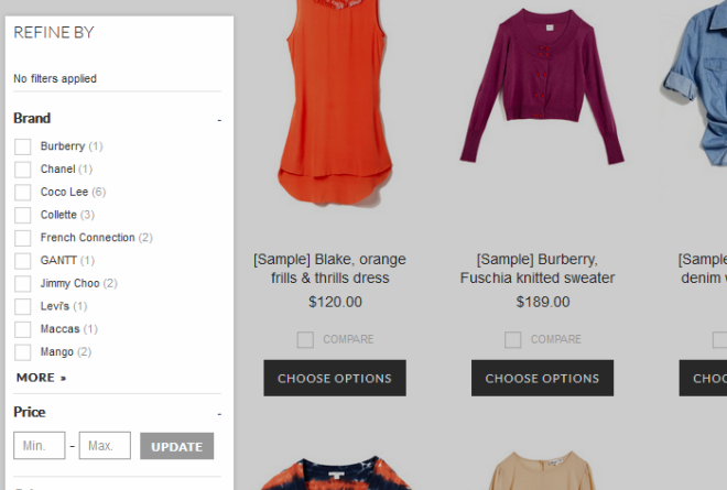 eCommerce Product Filtering