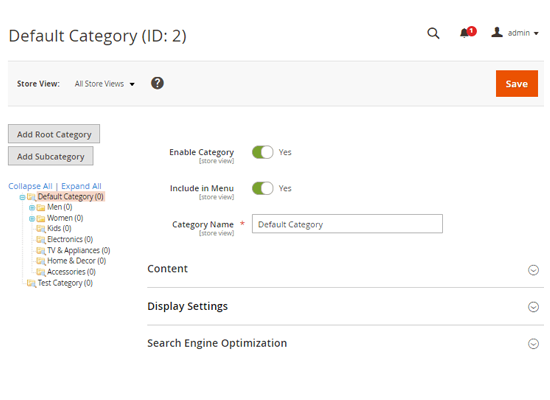 magento product categorization